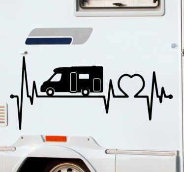 Auto stickers Camper cardiogram - TenStickers