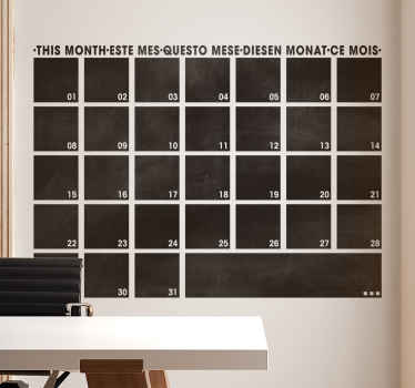 Monthly Planner Blackboard Sticker - TenStickers