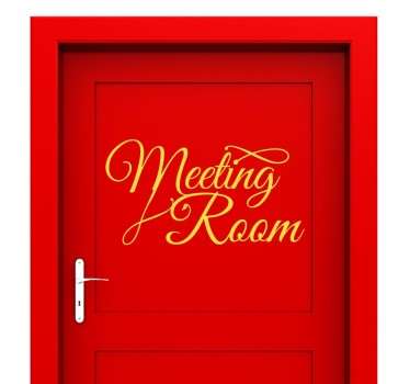 Meeting room door sign with text sticker - TenStickers
