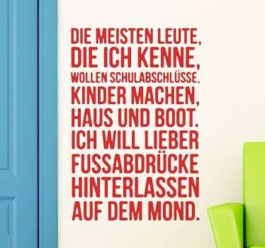 Fußabdrücke auf dem Mond Aufkleber - TenStickers