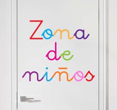 Vinilo texto zona de niños - TenVinilo