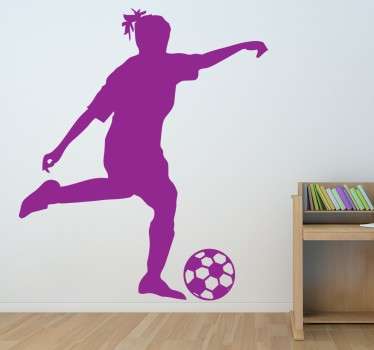 Girl Footballer Sticker - TenStickers