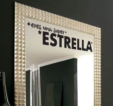 Vinilo espejo super estrella - TenVinilo