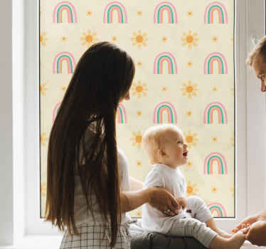 vinil decorativo para janelasflores e arco-íris - TenStickers