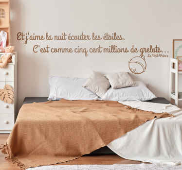 Sticker mural citation en français Petit Prince étoiles - TenStickers