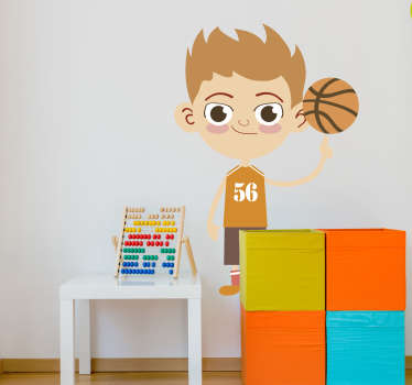 Sticker joueur de basket ballon - TenStickers