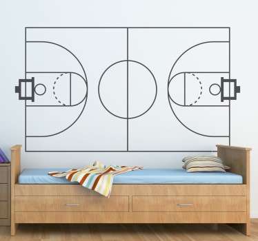 Basketball Court Mono-Colour Sticker - TenStickers