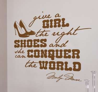Right Shoes Marilyn Monroe Quote Wall Sticker - TenStickers