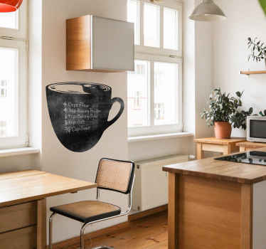 Adesivo lavagna tazza di caffè - TenStickers