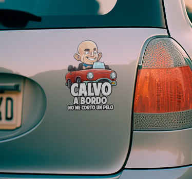 Pegatina auto calvo a bordo - TenVinilo