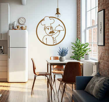 Sticker cuisine chef DessinChef Dessiné - TenStickers