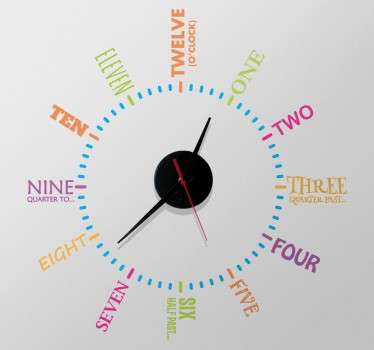 Word Time Clock Sticker - TenStickers