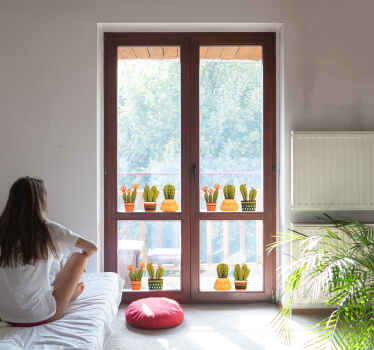 Kaktusformer Väggklistermärken fönster och glas - Tenstickers