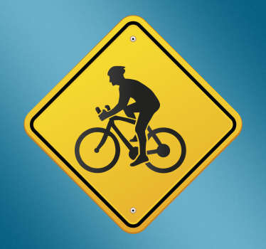 Cyclist Warning Sign - TenStickers