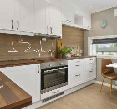 Vinilo para cocina café latido - TenVinilo