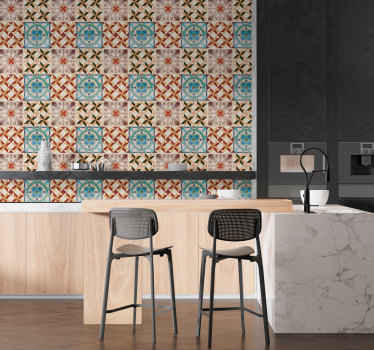Wall tile adhesive hydraulic patterns - TenStickers