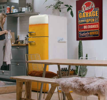 Beer texture drink sticker for fridge - TenStickers