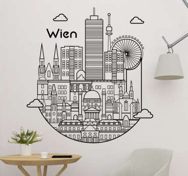 Wandtattoo Wien Skyline - TenStickers