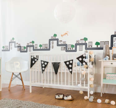 Vinilo cenefa ciudad infantil - TenVinilo