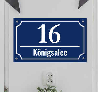 Türaufkleber Straßenname + Hausnummer - TenStickers