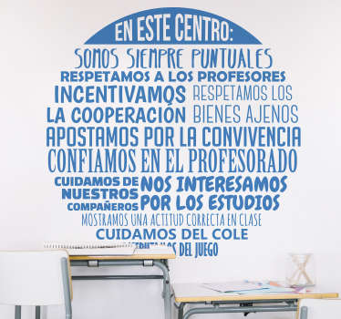 Vinilo escolar reglas de la clase - TenVinilo