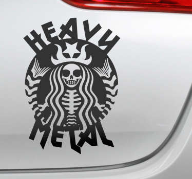 Naklejka na samochód heavy metal szkielet - TenStickers