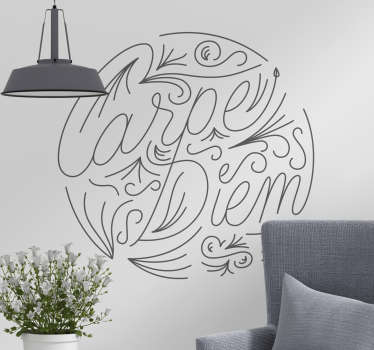 Sticker Motivation Carpe Diem Ligne - TenStickers