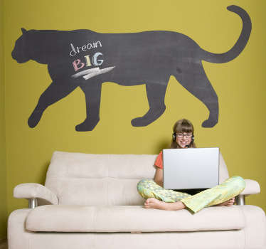 Feline Silhouette Blackboard Sticker - TenStickers