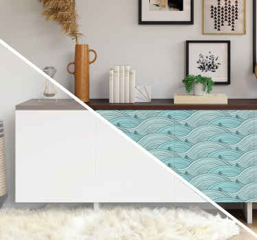 Waves pattern furniture sticker - TenStickers