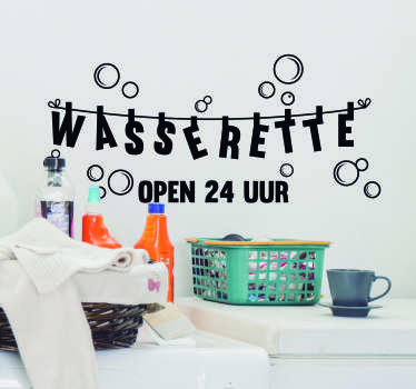 Bedrijfsstickers Wasserette waskamer - TenStickers