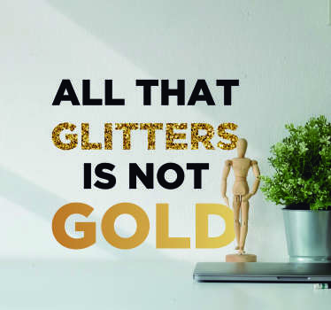 William Shakespeare Gold Living Room Wall Decor - TenStickers