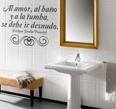 Vinilo decorativo frases lavabo - TenVinilo