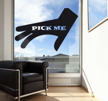 Hand Pick Me Decorative Sticker - TenStickers