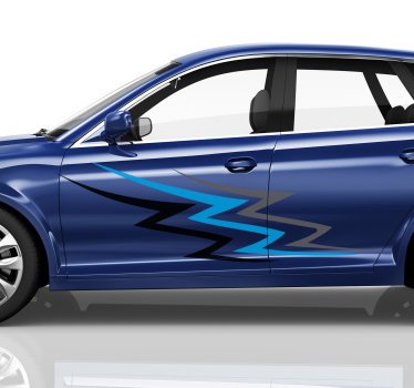 赛车蓝色和灰色赛车贴纸 - TenStickers