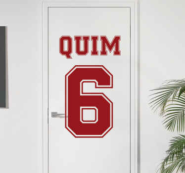 Vinilo para puerta nombre y numero - TenVinilo