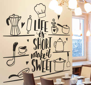 Shelf of love cutlery wall sticker - TenStickers