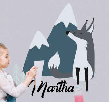 Whiteboard folie mountain wolf custom - TenStickers