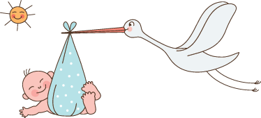 Muursticker Babykamer Ooievaar - TenStickers