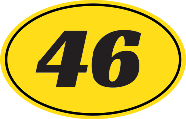 Sticker moto jaune chiffre noir personnalisé - TenStickers