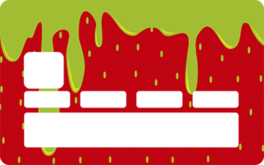 Dripping strawberry credit card sticker - TenStickers