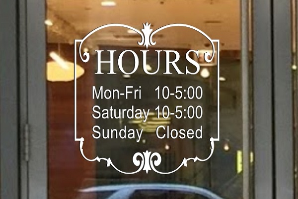 Business Hours Sign Vinyl Die-cut Decal