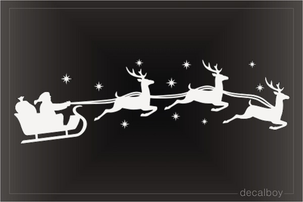 Christmas Santa Claus Sleigh Decal