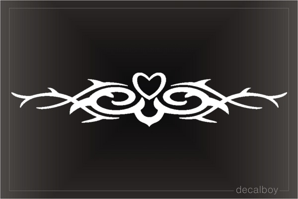 Floral Tribal Heart Design Die-cut Decal