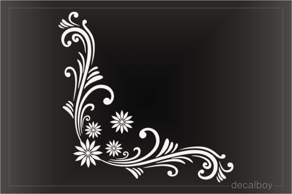 Floral Corner Decoration Die-cut Decal