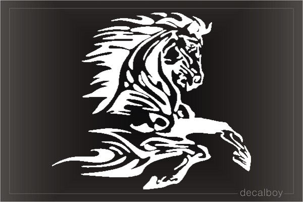 Horse Tribal Flames Window Decal