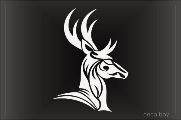 Tribal Deer Head Decal