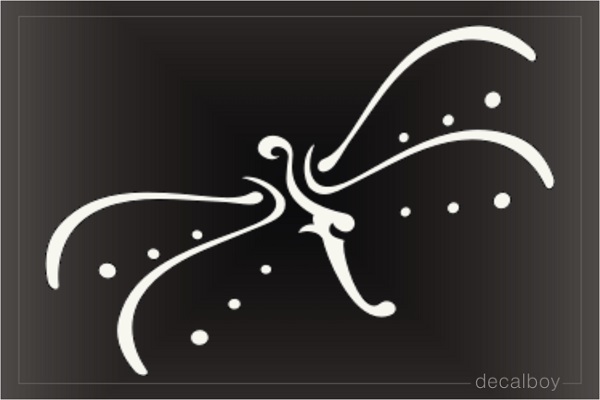 Tribal Dragonfly Tattoo Window Decal