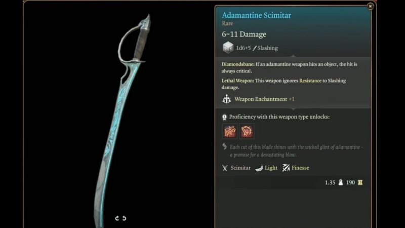 The Adamantine Scimitar (Source: Larian Studios)