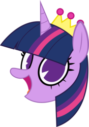 Size: 787x1125 | Tagged: safe, artist:binkyt11, twilight sparkle, alicorn, pony, g4, my little pony: friendship is magic, the maud couple, .svg available, bust, crown, female, i never learned to read, inkscape, jewelry, looking at you, mare, pac-man eyes, regalia, simple background, smiling, solo, svg, transparent background, twilight sparkle (alicorn), vector