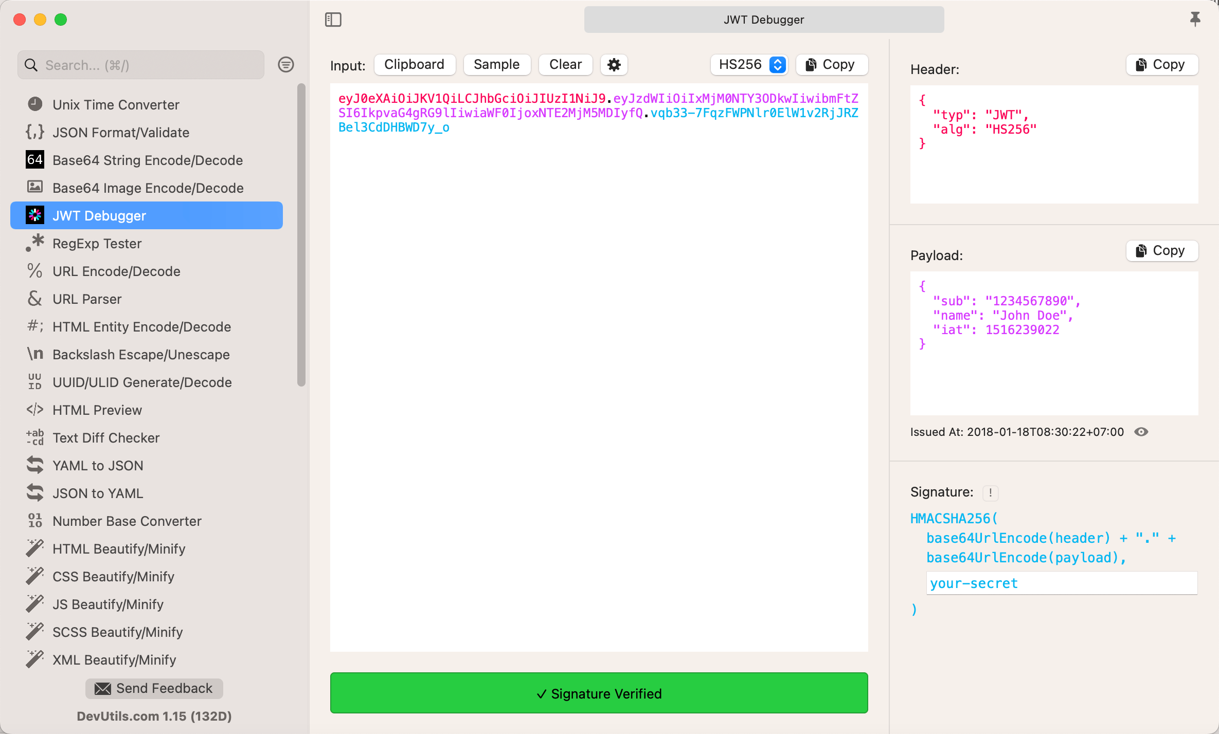 JWT Debugger macOS app